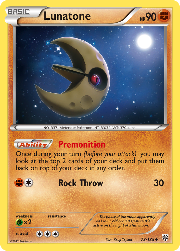 Lunatone 73/135 Uncommon | Plasma Storm | Pokemon Card