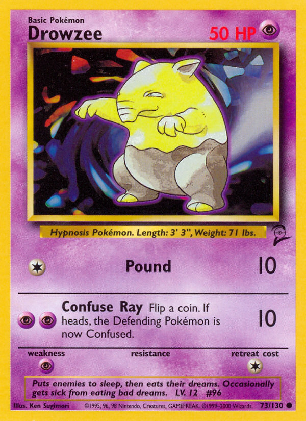 Drowzee 73/130 Common | Base Set 2 | Pokemon Card