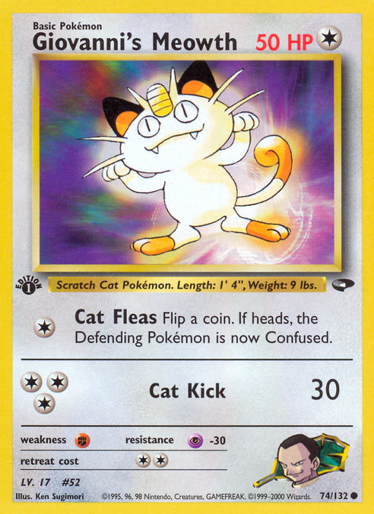 Giovanni's Meowth 74/132 Common | Gym Challenge | Pokemon Card
