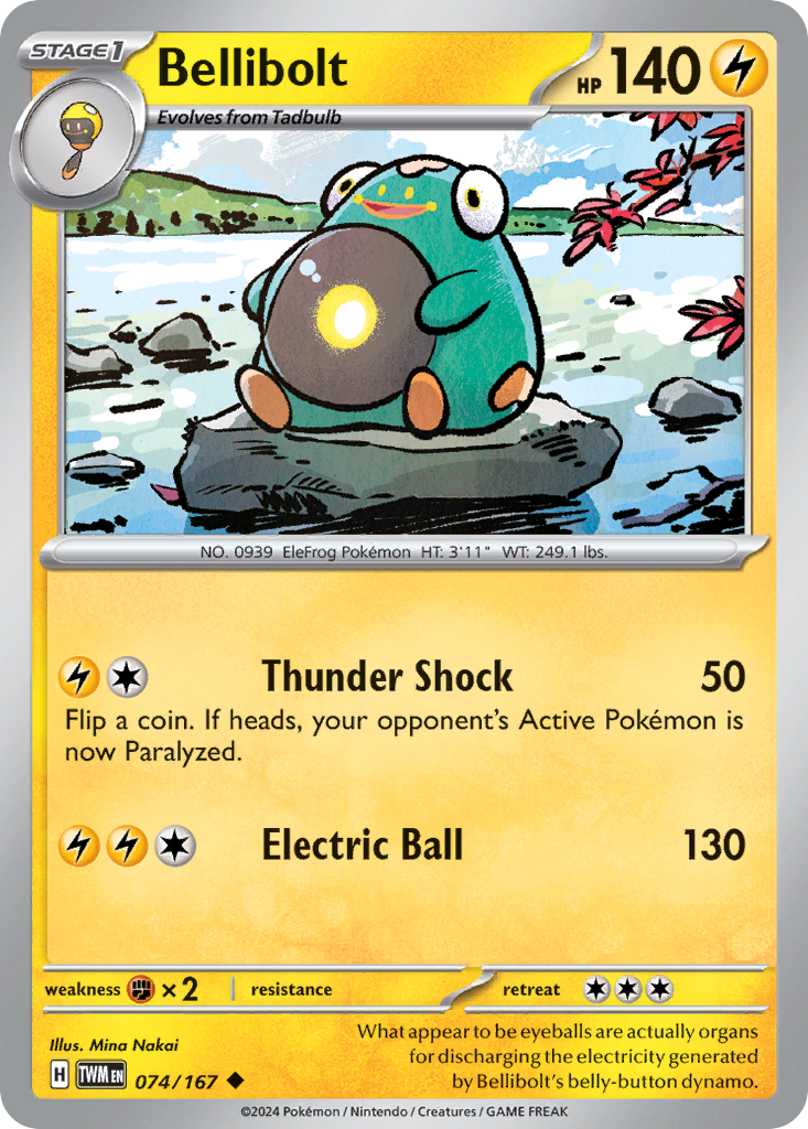 Bellibolt 74/167 Uncommon | Twilight Masquerade | Pokemon