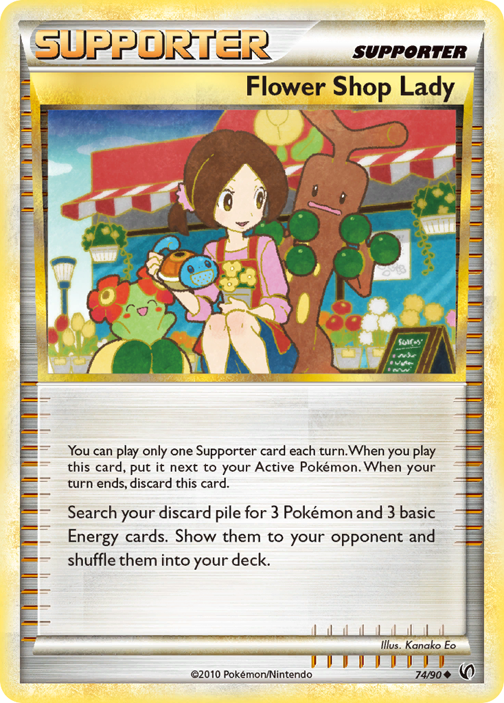 Flower Shop Lady 74/90 Uncommon | HS—Undaunted | Pokemon Card