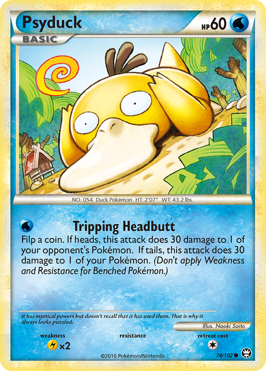 Psyduck 74/102 Common | HS—Triumphant | Pokemon Card