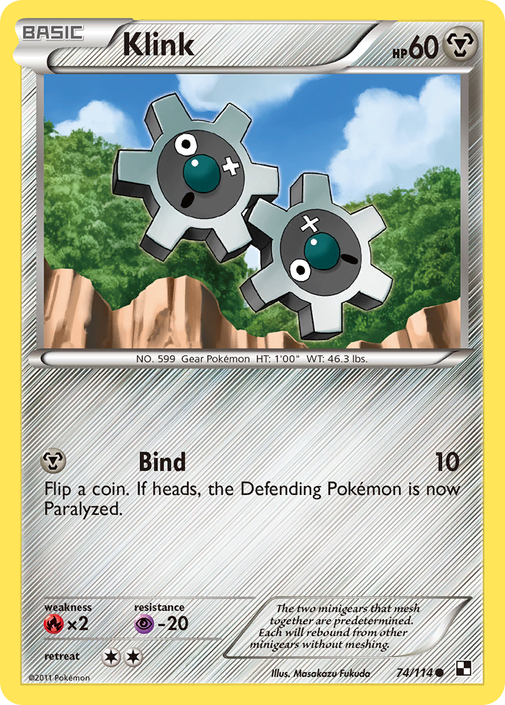 Klink 74/114 Common | Black & White | Pokemon Card