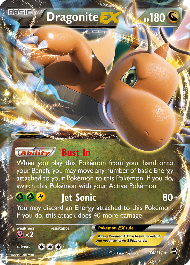 Dragonite-EX 74/111 Rare Holo EX | Furious Fists | Pokemon Card