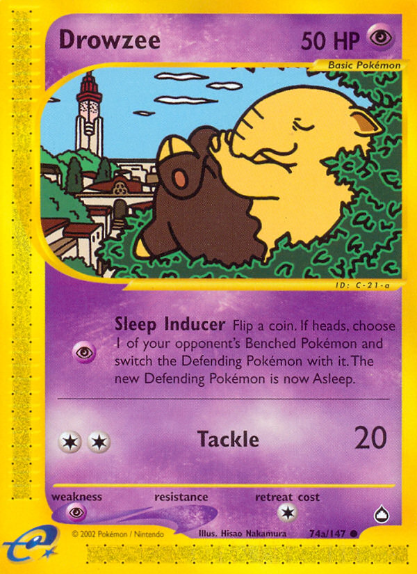 Drowzee 74/147 Common | Aquapolis | Pokemon Card