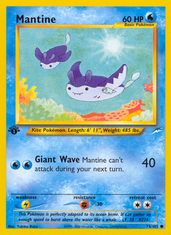 Mantine 74/105 Common | Neo Destiny | Pokemon Card
