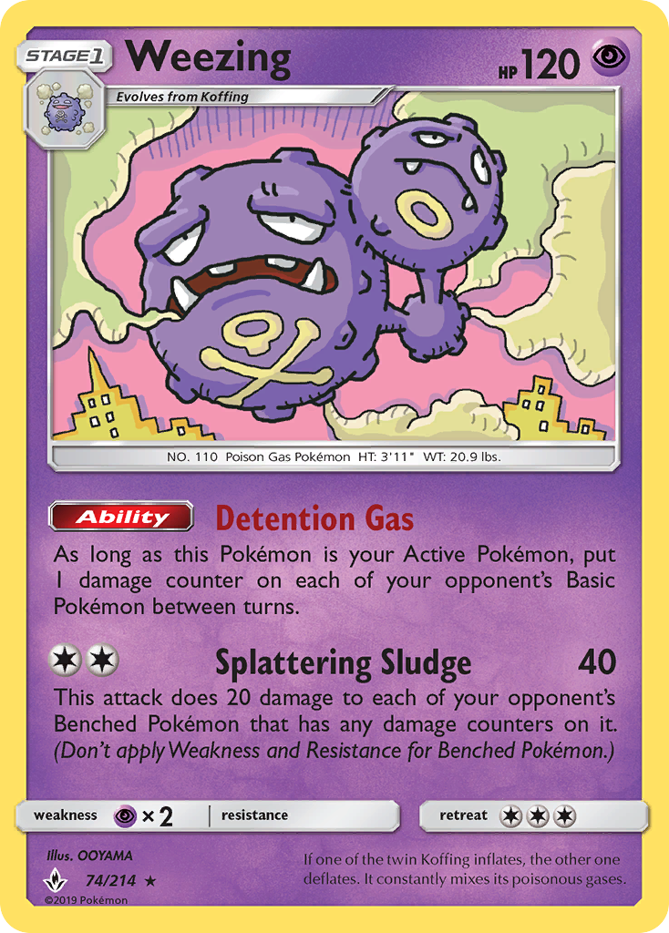 Weezing 74/214 Rare | Unbroken Bonds | Pokemon Card