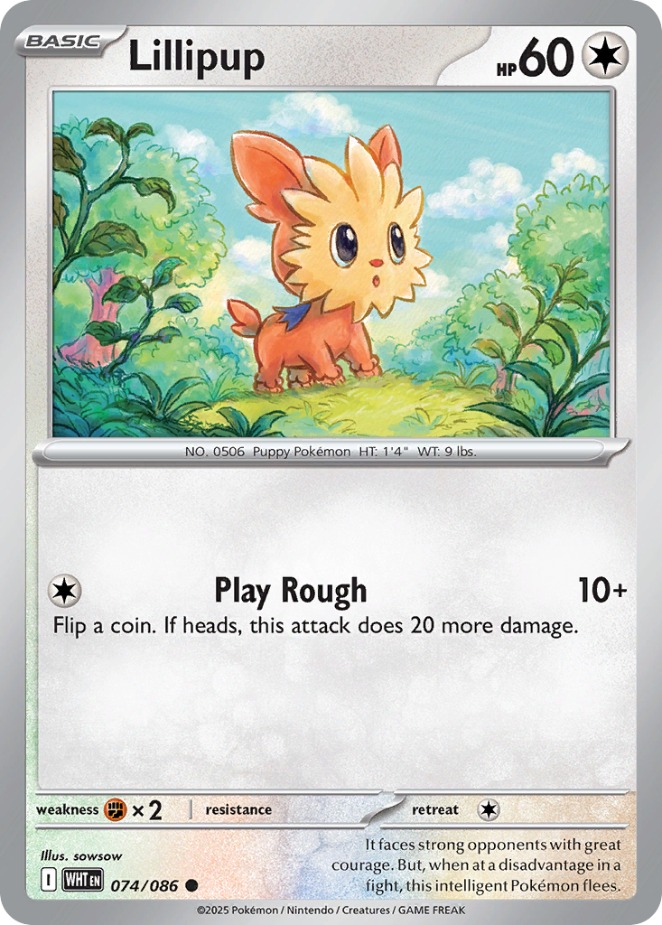 Lillipup 74/86 Common | White Flare | Pokemon Card