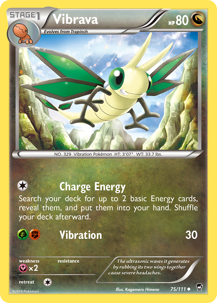vibrava pokemon card Vibrava 75/111 Uncommon | Furious Fists