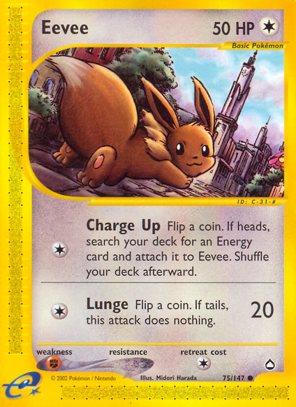 Eevee 75/147 Common | Aquapolis | Pokemon Card