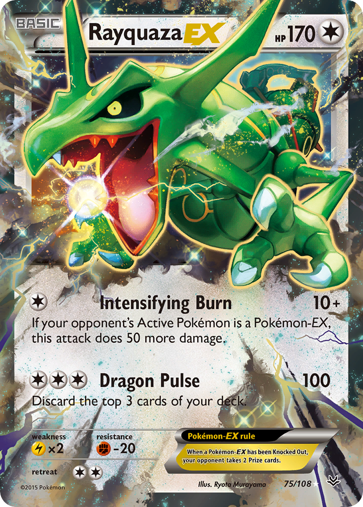 Rayquaza-EX 75/108 Rare Holo EX | Roaring Skies | Pokemon Card