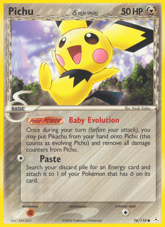 Pichu δ 76/110 Common | Holon Phantoms | Pokemon Card