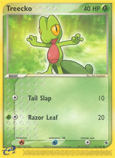 Treecko 76/109 Common | Ruby & Sapphire | Pokemon Card