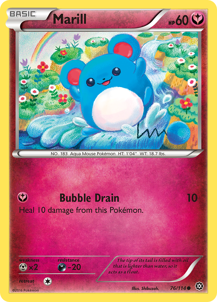 Marill 76/114 Common | Steam Siege | Pokemon Card