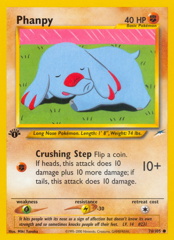 Phanpy 76/105 Common | Neo Destiny | Pokemon Card
