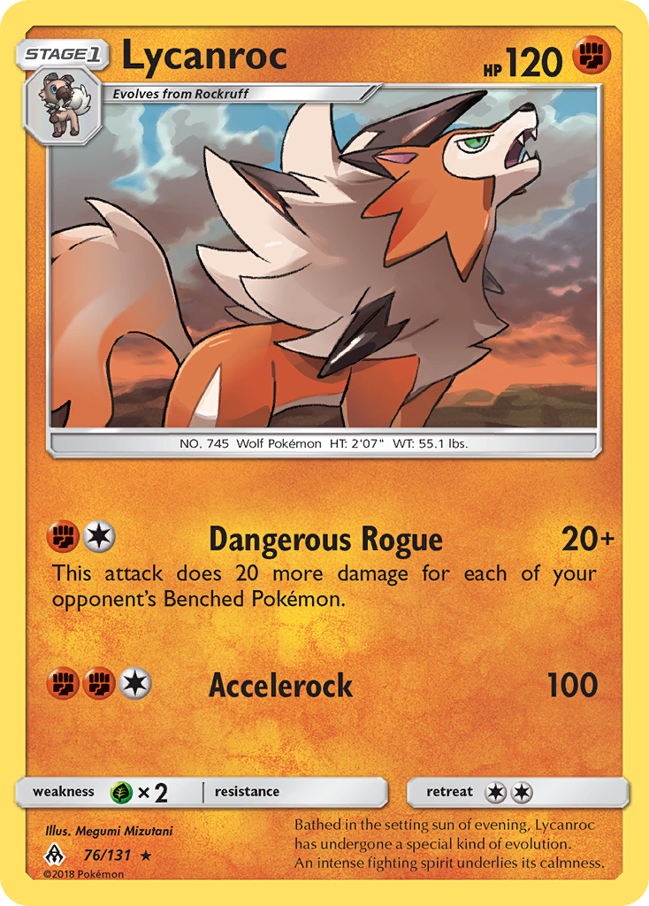 Lycanroc 76/131 Rare | Forbidden Light | Pokemon Card