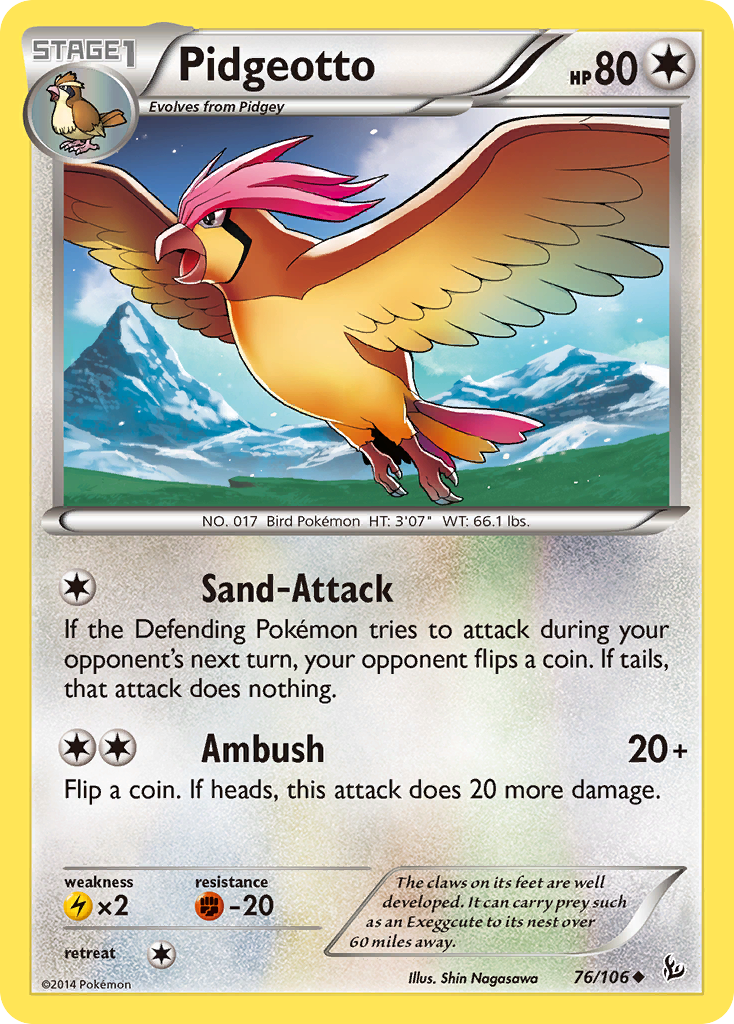 Pidgeotto 76/106 Uncommon | Flashfire | Pokemon Card