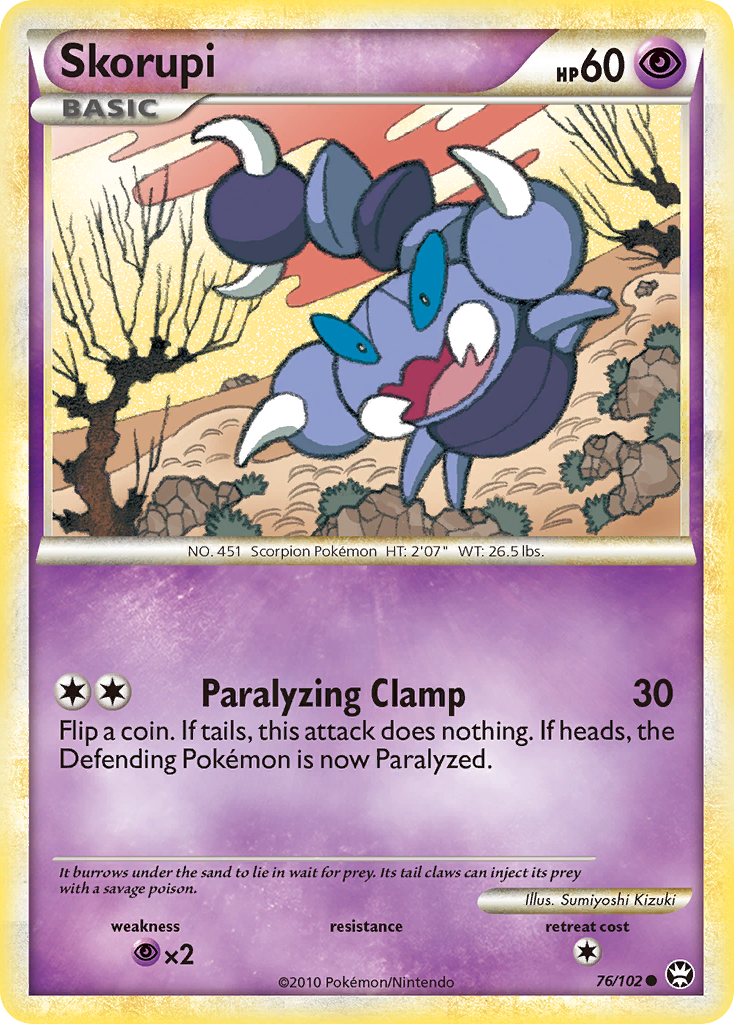Skorupi 76/102 Common | HS—Triumphant | Pokemon Card