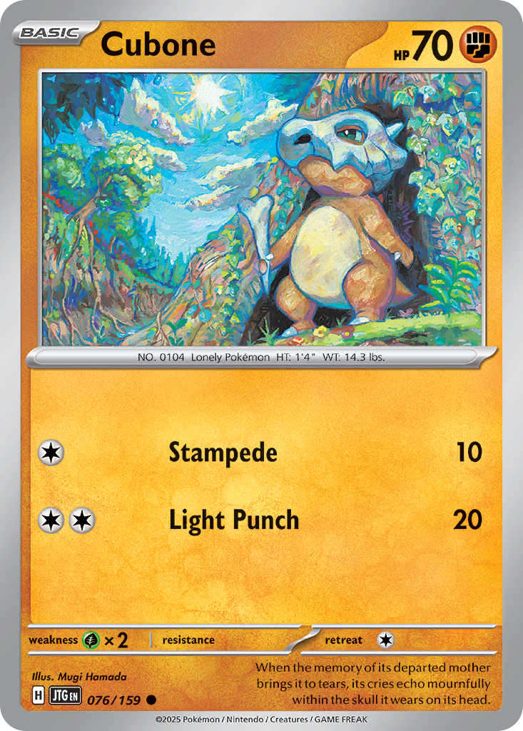 Cubone 76/159 Common | Journey Together | Pokemon Card