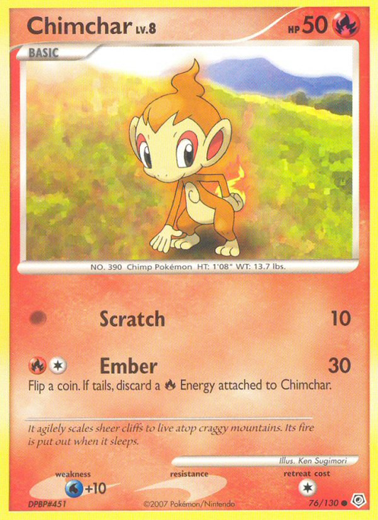Chimchar 76/130 Common | Diamond & Pearl | Pokemon Card