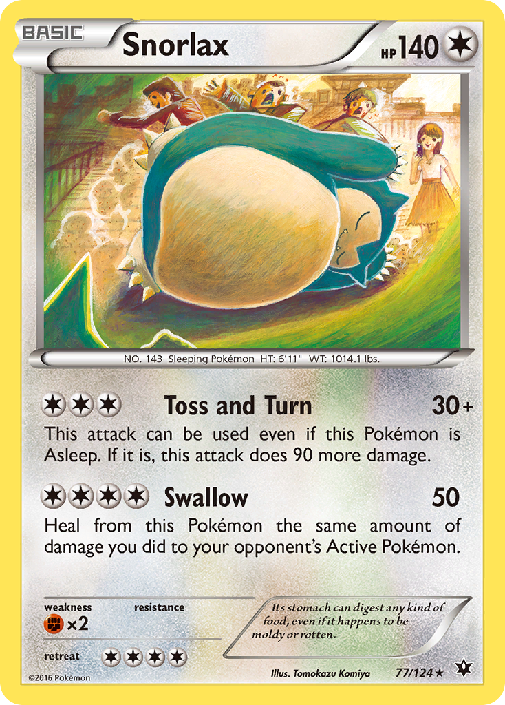 Snorlax 77/124 Rare | Fates Collide | Pokemon Card