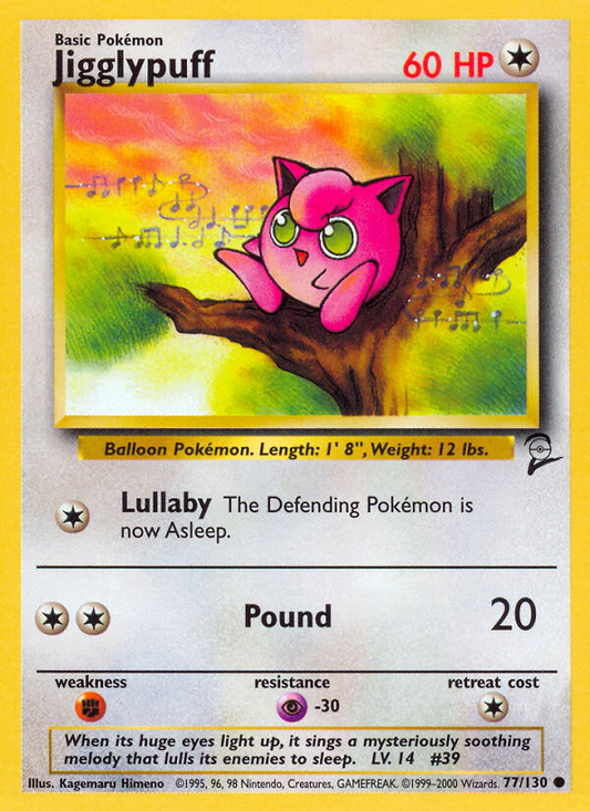 Jigglypuff 77/130 Common | Base Set 2 | Pokemon Card