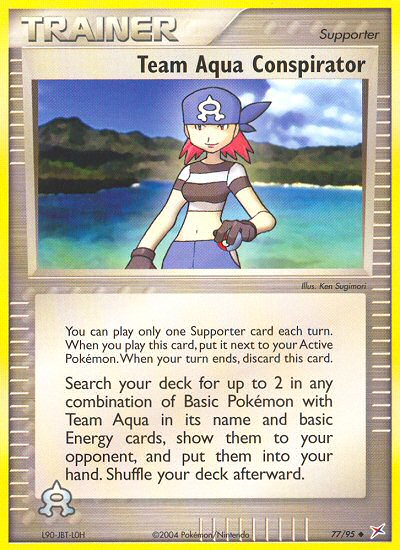 Team Aqua Conspirator 77/95 Uncommon | Team Magma vs Team Aqua | Pokemon Card