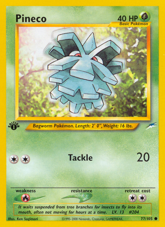 Pineco 77/105 Common | Neo Destiny | Pokemon Card
