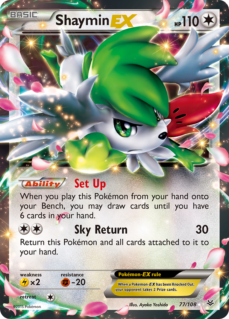 Shaymin-EX 77/108 Rare Holo EX | Roaring Skies | Pokemon Card