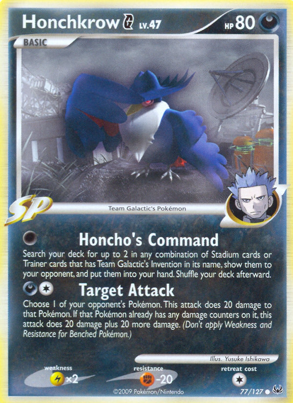 Honchkrow G 77/127 Common | Platinum | Pokemon Card