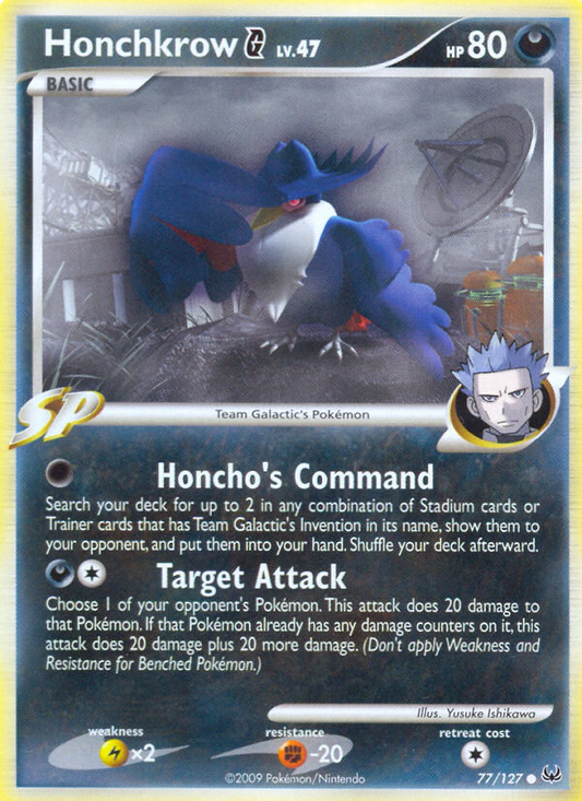 Honchkrow G 77/127 Common | Platinum | Pokemon Card