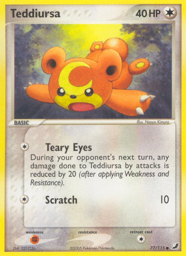 Teddiursa 77/115 Common | Unseen Forces | Pokemon Card