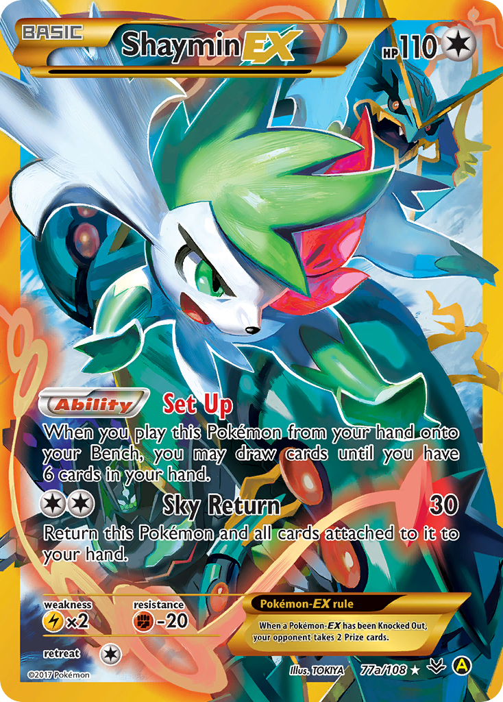 Shaymin-EX 77a/108 Rare Ultra | Roaring Skies | Pokemon Card