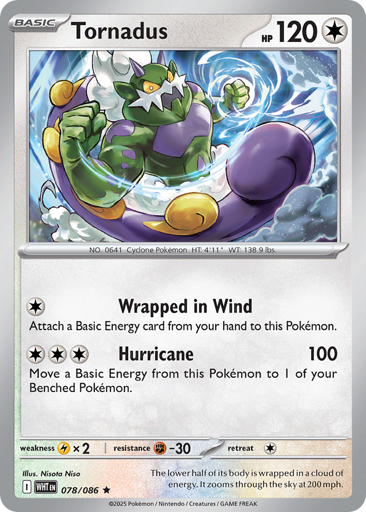Tornadus 78/86 Rare | White Flare | Pokemon Card