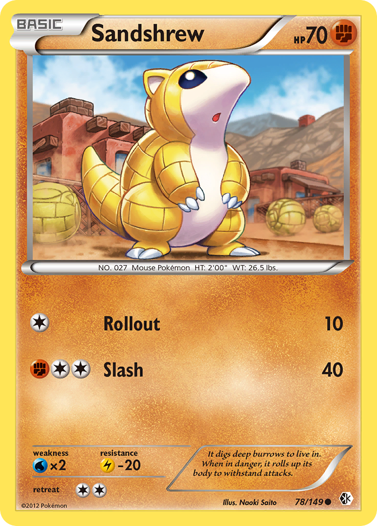 Sandshrew 78/149 Common | Boundaries Crossed | Pokemon Card