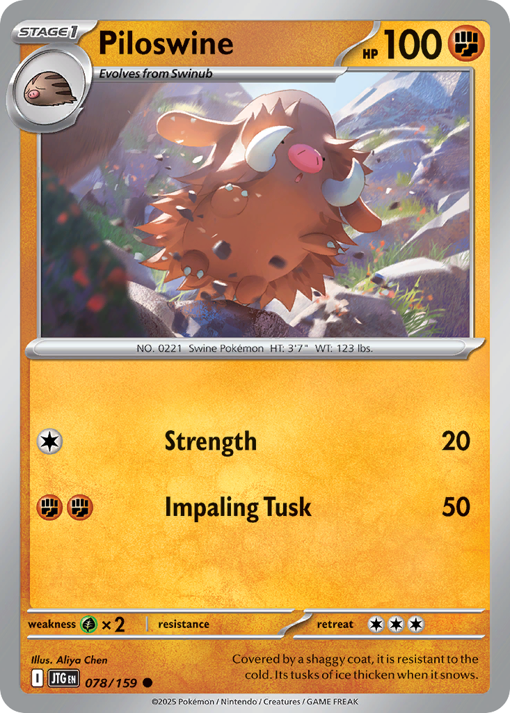 Piloswine 78/159 Common | Journey Together | Pokemon Card