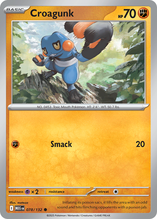 Croagunk 78/132 Common | Mega Evolution | Pokemon Card