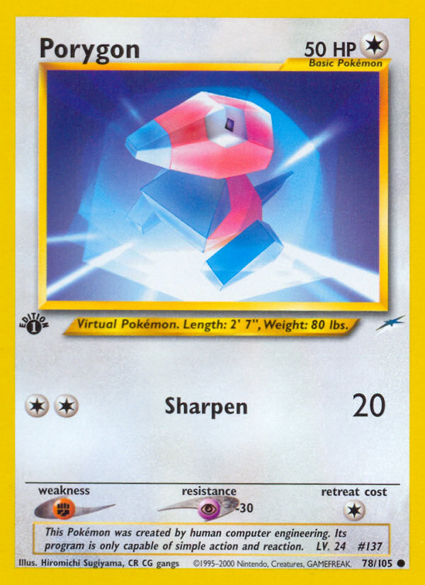 Porygon 78/105 Common | Neo Destiny | Pokemon Card