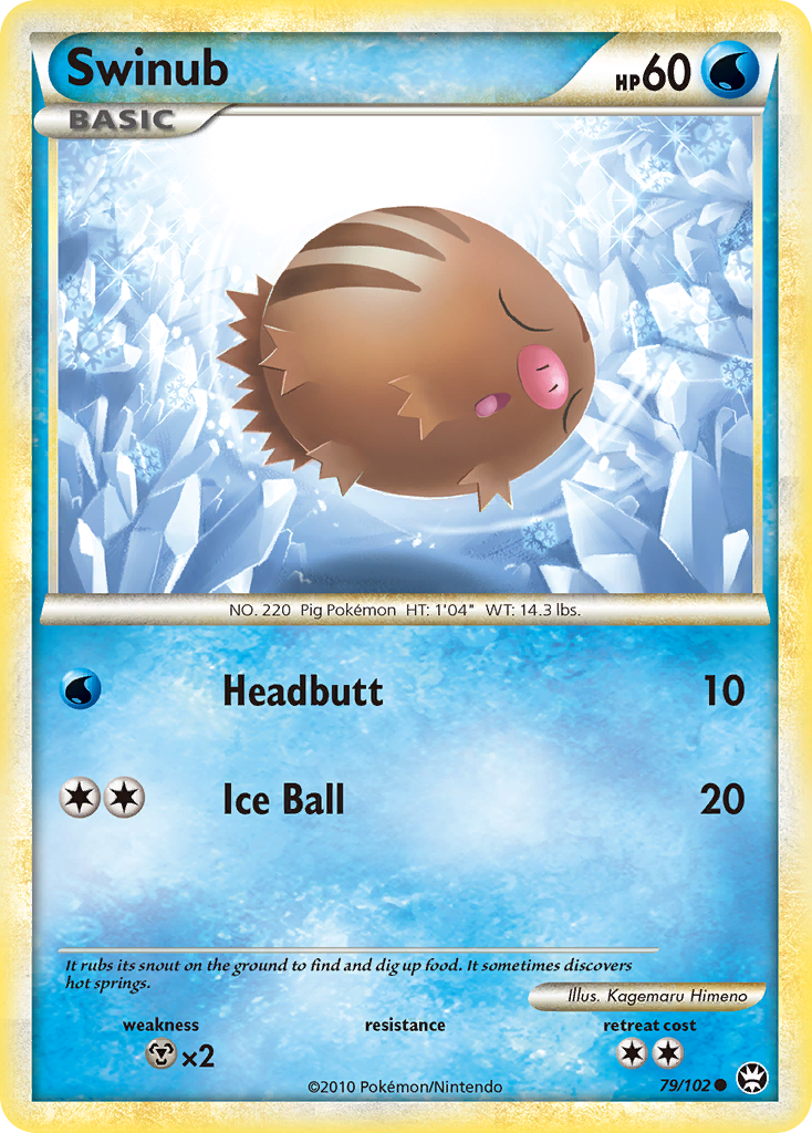 Swinub 79/102 Common | HS—Triumphant | Pokemon Card