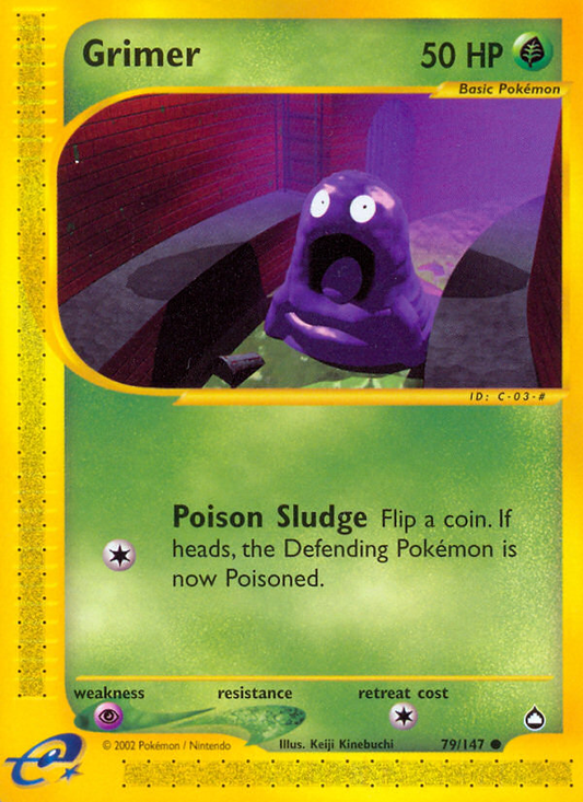 Grimer 79/147 Common | Aquapolis | Pokemon Card
