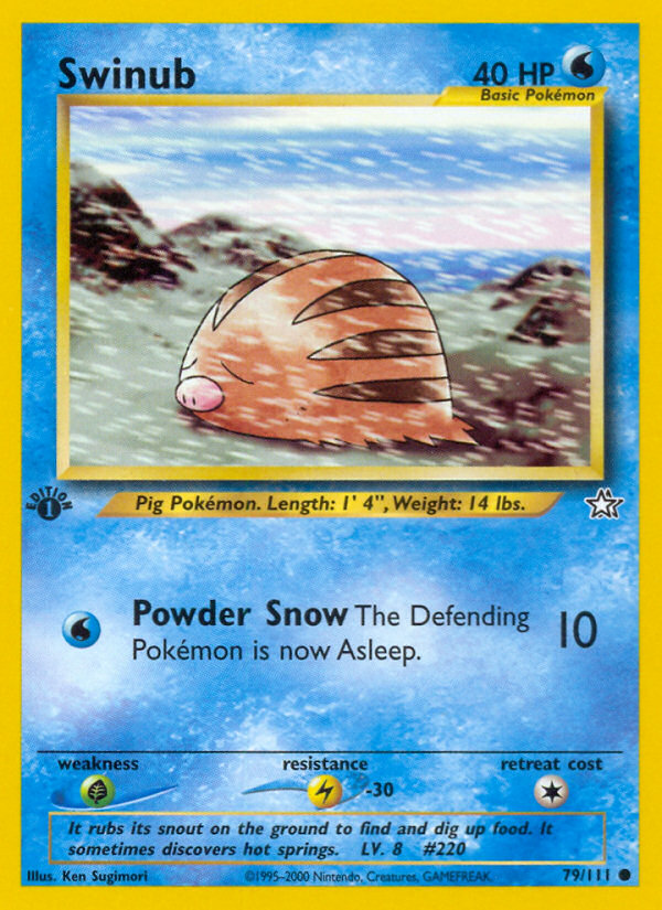 pokemon card swinub Buy Common | Neo Genesis Water Colorless Sniff Out Arceus (AR9) - Arceus État:Mint #P4033 Gem pack vol. 5