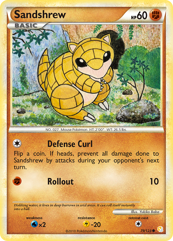 Sandshrew 79/123 Common | HeartGold & SoulSilver | Pokemon Card