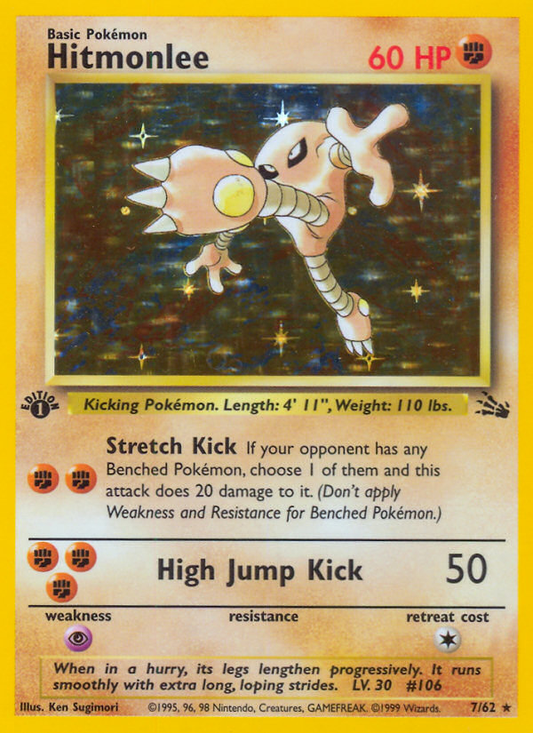 Hitmonlee 7/62 Rare Holo | Fossil | Pokemon Card