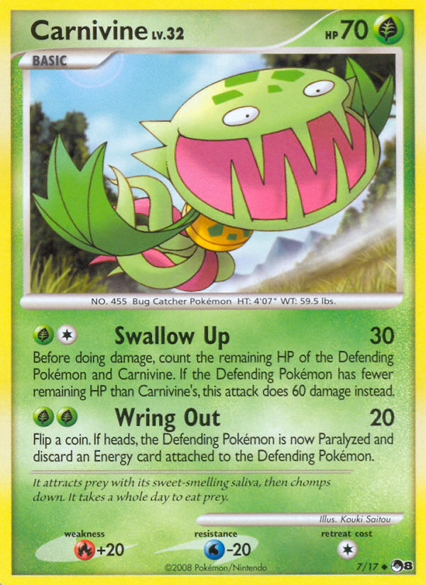 Carnivine 7/17 Uncommon | POP Series 8 | Pokemon Card