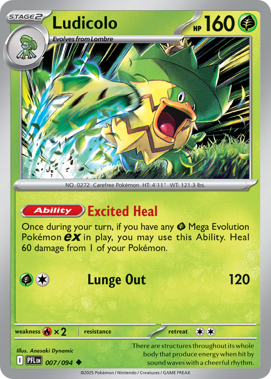 Ludicolo 7/94 Uncommon | Phantasmal Flames | Pokemon Card