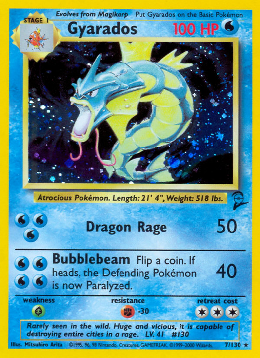 Gyarados 7/130 Rare Holo | Base Set 2 | Pokemon Card