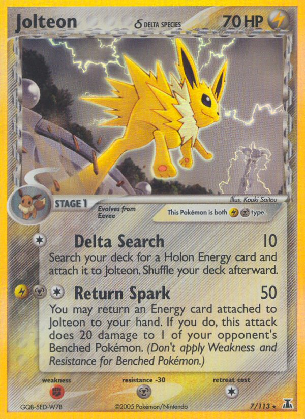 Jolteon δ 7/113 Rare Holo | Delta Species | Pokemon Card