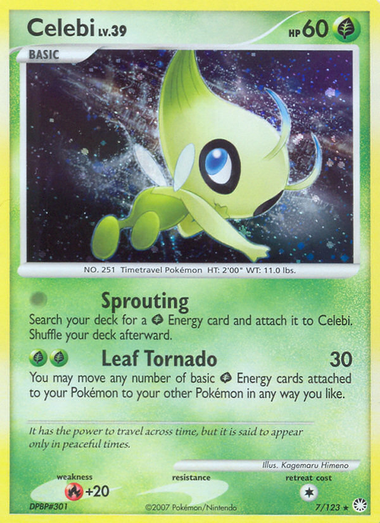 Celebi 7/123 Rare Holo | Mysterious Treasures | Pokemon Card