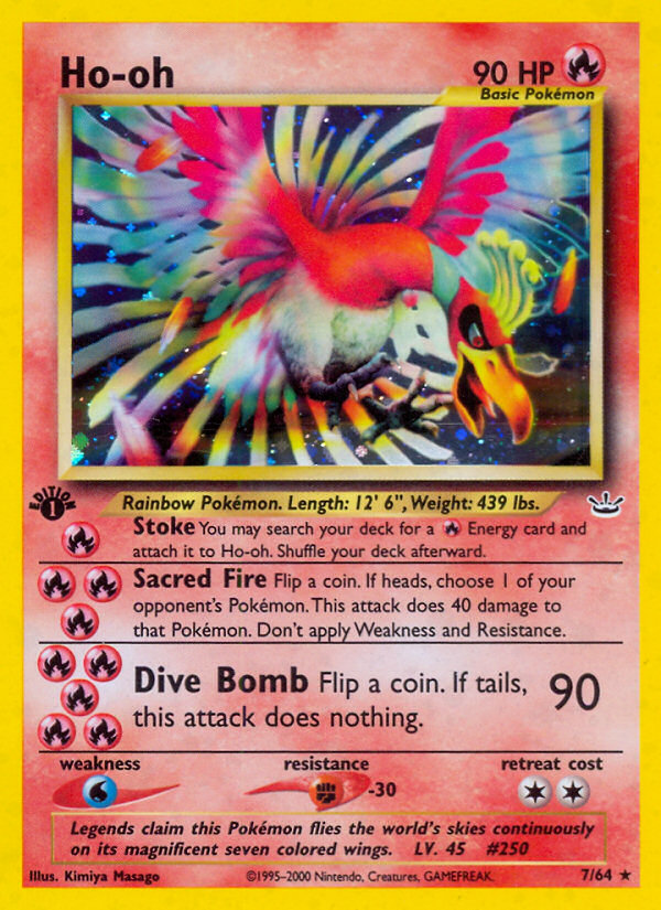Ho-oh 7/64 Rare Holo | Neo Revelation | Pokemon Card