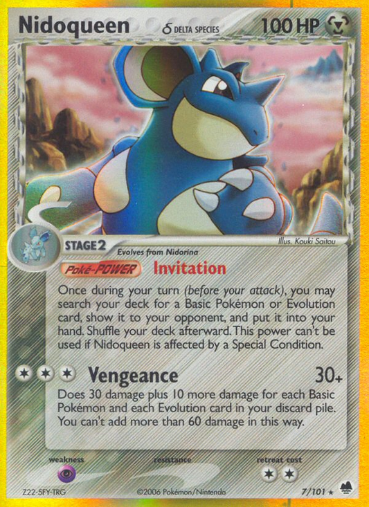 Nidoqueen δ 7/101 Rare Holo | Dragon Frontiers | Pokemon Card